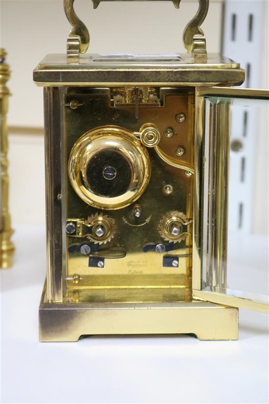 An Imperial brass carriage clock 14cm.